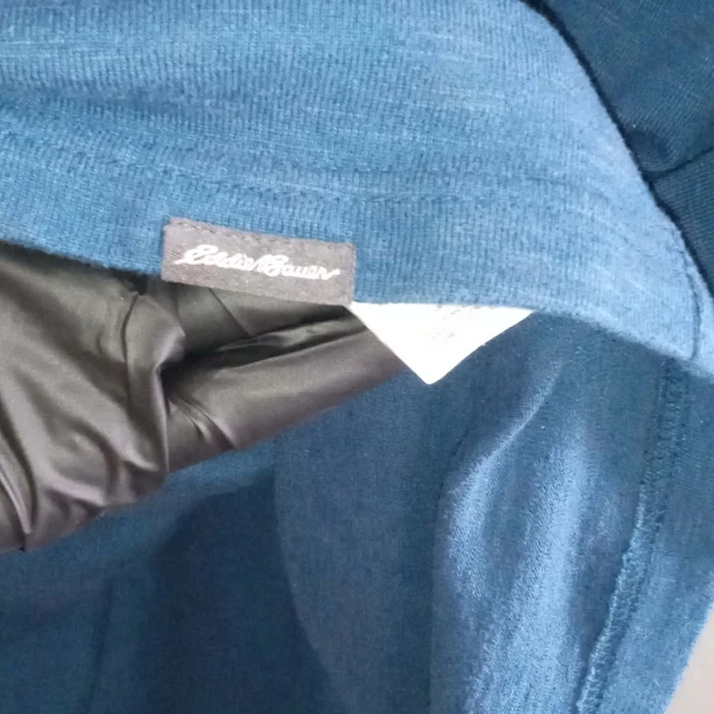 Eddie Bauer XXL Two-Tone Navy Raglan Crewneck Shirt Soft Casual V Stitch Comfy - Picture 4 of 5